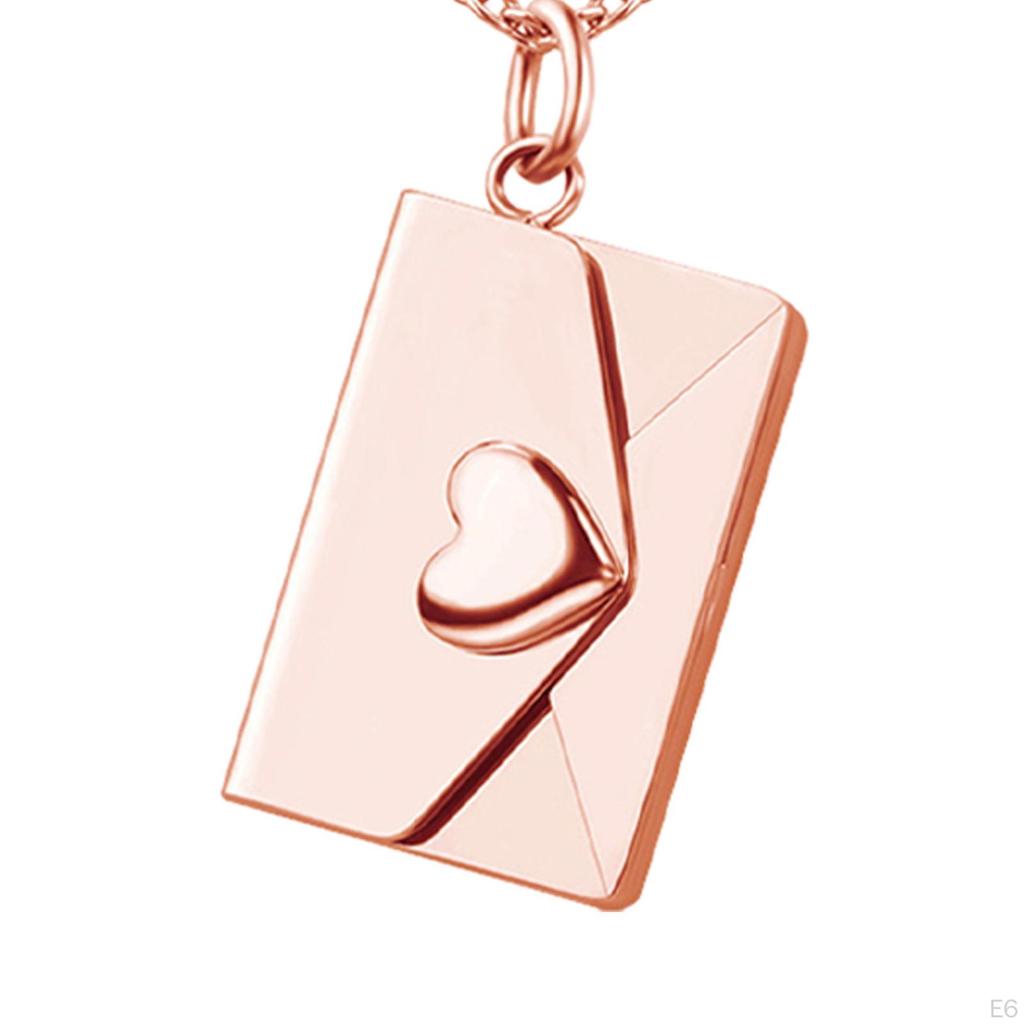 Heart Love Envelope Necklace Pendant Stainless Steel Valentine's Day Gifts Jewelry Chain for Mom Her
