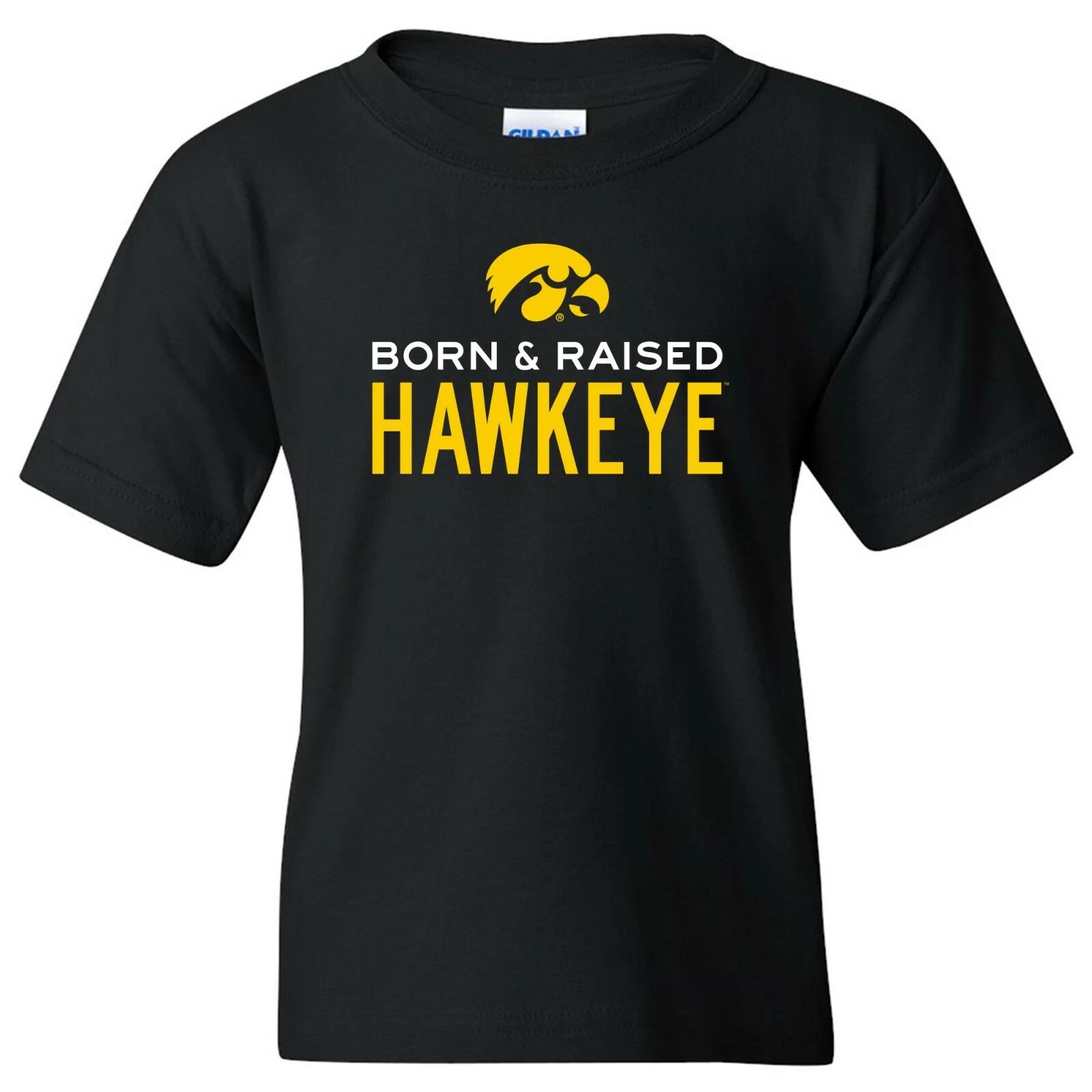 Born & Raised Iowa Hawkeyes Youth T-Shirt - Black 3XL