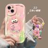 Big Eyes SpongeBob Cartoon TPU Soft Phone Case For 11 12 Mini 13 Pro Max 14 Pro 15 Pro X XS Max XR 7 8 Plus With Pendant