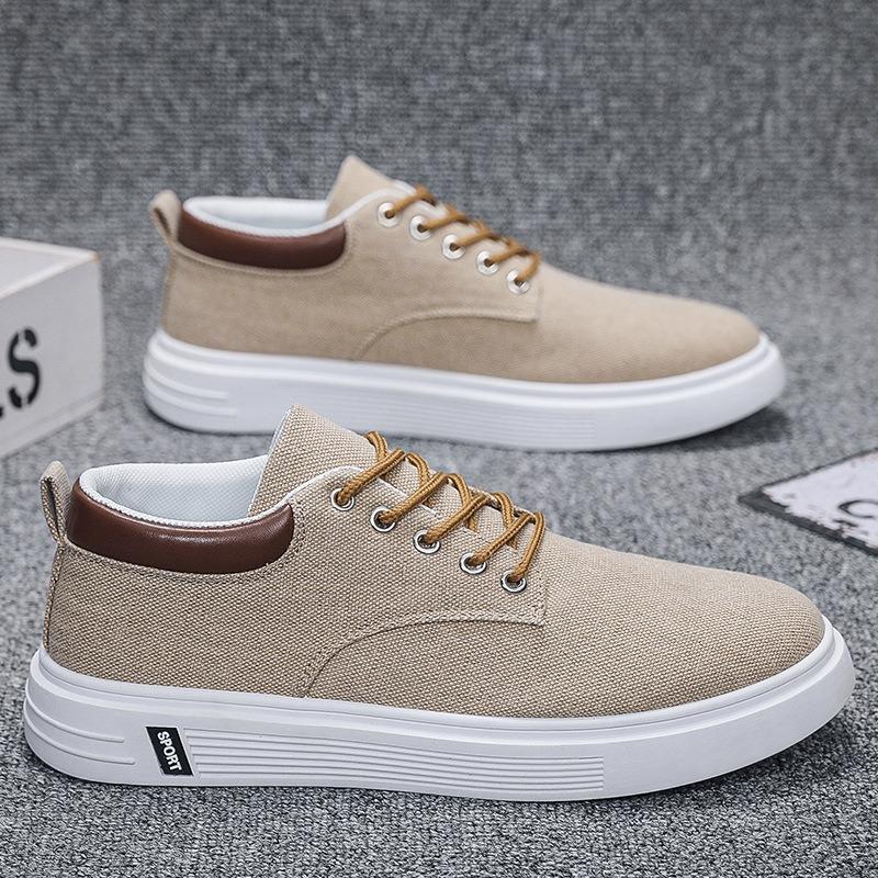Autumn new breathable men's canvas shoes casual men's shoes student shoes green tide board shoes cloth shoes