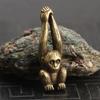 1 Pcs Animal Statue Ornament Home Brass Monkey Figurine Animal Statue Ornament Home Office Desk Decor Brass Monkey Figurine