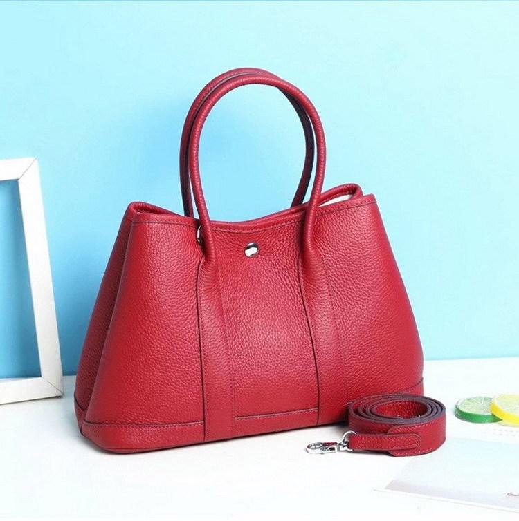 Lychee pattern first layer cowhide women's bag handbag genuine leather women's bag soft leather garden bag messenger bag