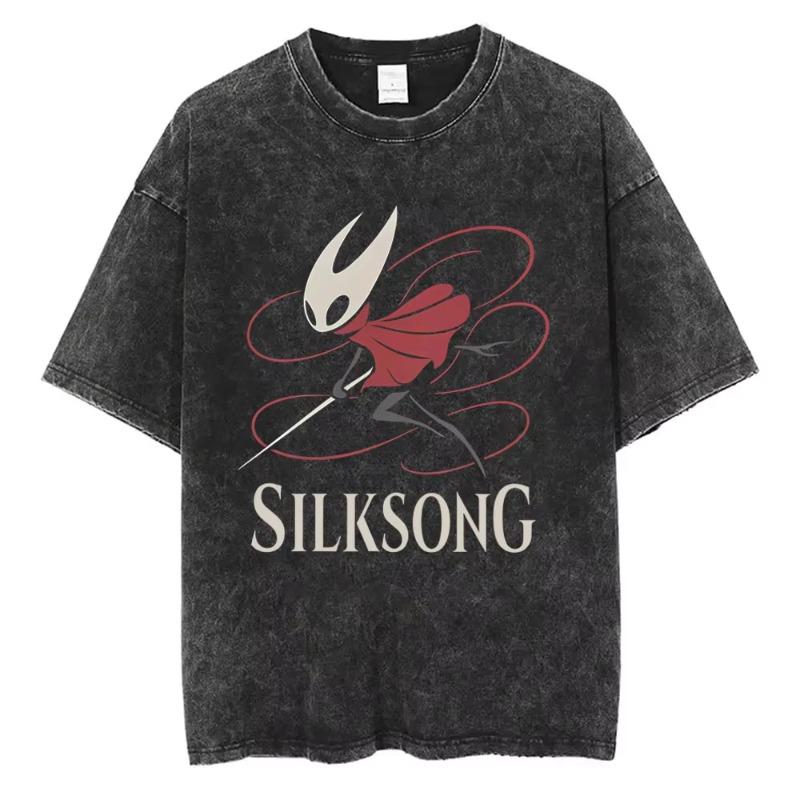 Hra Hollow Knight Vintage Prané Tričko Pánské Dámské Ležérní Oversized Kulatý Výstřih Krátký Rukáv Trička Pánské 100% Bavlněné Tričko