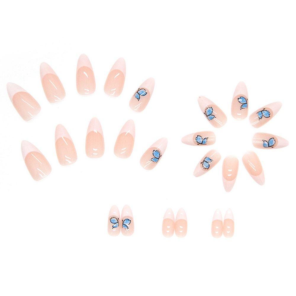 On Nails Artificial Full Cover Wearable French Stiletto Fake Nails Nail Tips Almond False Nails