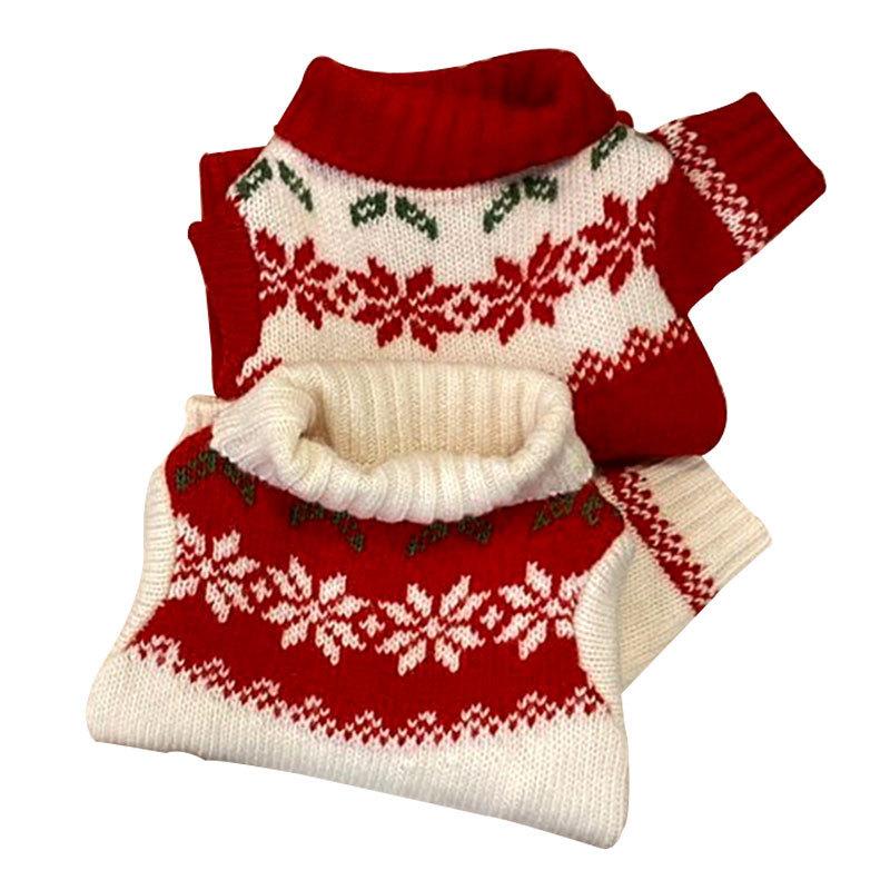 Christmas clothes puppy dog two-legged sweater medium and small dog warm knitted sweater autumn and winter cat pet clothes