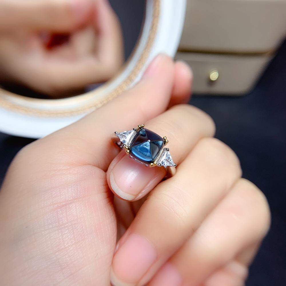

Open Ring Sugar Loaf Gemstone Fashion Statement Dual Tone Gold Plated Elegant Adjustable Jewelry adjustable