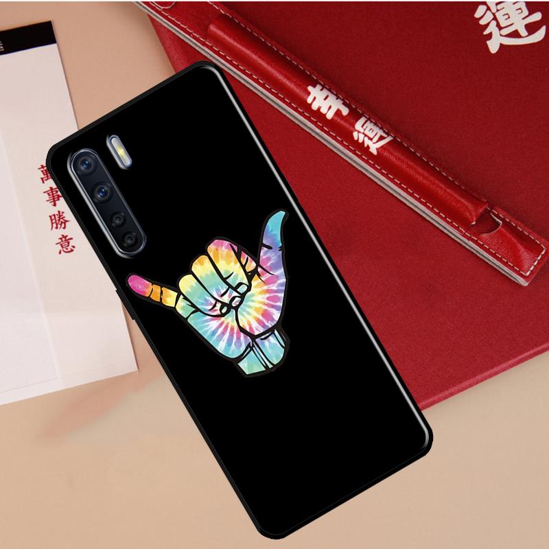 Surfer Surf Hang Loose Shaka Case For Oppo A80 A58 A5 Pro A15 A16 A17 A57 A77 A94 A74 A54 A76 A96 A40 A60 A18 A38 A78 A98