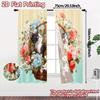 2pcs, 2D FLAT PRINTING Curtains (Without Rod) KittenBouquet Popular Fashionable Curtains Polyester Curtains Home Decor