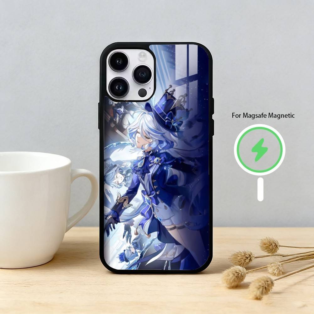 G-Genshin Impact F-Furina Phone Case For iPhone 17/16/15/14/13/12/Plus/Pro/Max for Magnetic Wireless Charging
