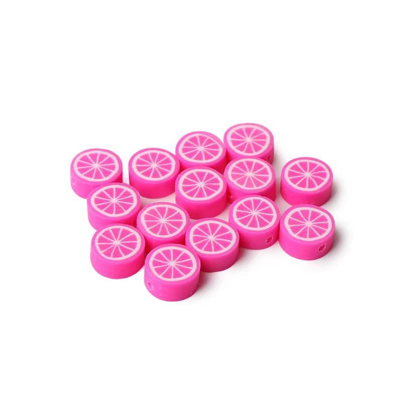 

100 Pcs Grapefruit Polymer Clay Beads for DIY Jewelry: Spacer Beads for Bracelets, Necklaces, and Wristbands RT024