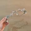Fairy Advanced Sense of The Drilling Leaves Eyebrow Pendant Mori Bridal Forehead Ornaments Leaves Water Droplet Hair Bands Headdresses Female