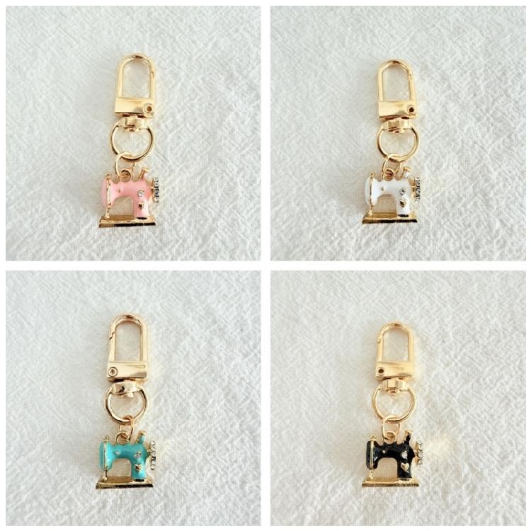 4 Piece/pack Antique Sewing Machine Key Holder With Rhinestones Detail Alloy Meaningful Gift For Anniversary New Year