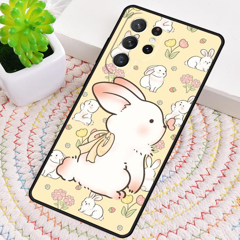 Cute Bunny Rabbit soft Phone Case for Samsung Galaxy note 10 pro S26 Ultra S23 S24 FE S25 S21 S22 PLUS shockproof Cove