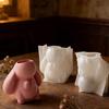 Cute 3D Rabbit Silicone Mold Bunny Aromatherapy Cup Gypsum Candle Mold Easter Diy Craft Moulds Reusable Handmade Tool Home Decor