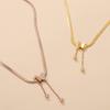 Stainless Steel Frosted Butterfly Pendant Necklace Bracelet Fashionable Niche Titanium Steel Tassel Necklace Women Jewelry