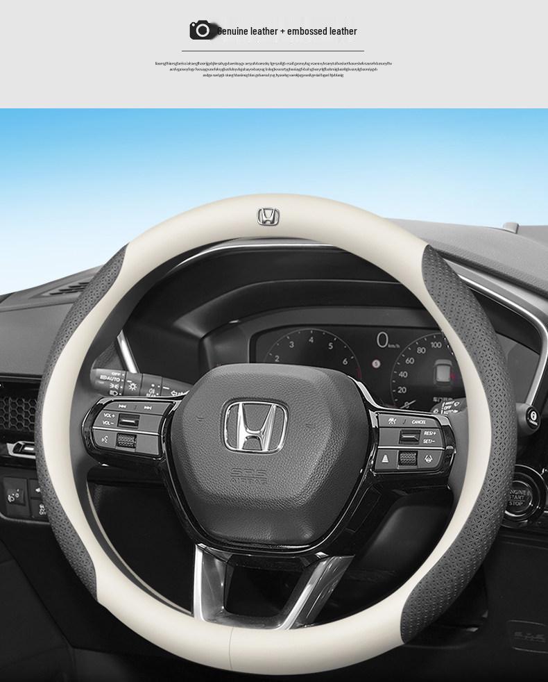 Genuine Leather Steering Wheel Cover for Honda Jien Rui Gienia 17/18/19 Models - All Seasons Universal Fit
