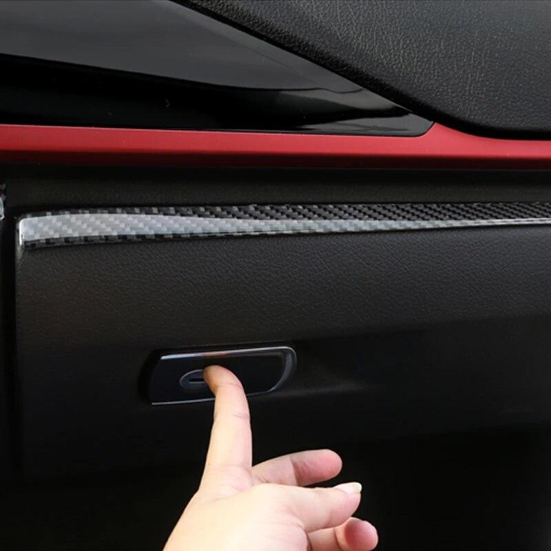 Fibră de carbon Auto Center Control Co-pilot Panel Trim Strip Cover Sticker Interior pentru BMW F30 F34 F36 2013-2018 Accesorii auto