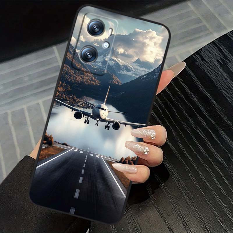 Fashion airplane pattern Phone Case For OPPO Reno 5 6 7 A96 A40 A58 Realme GT A74 A78 Neo2 A74 A78 Find X5 X3 X7 X8 Black