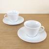 White coffee cups and saucers, set of 5, hotel-grade, commercial use, made in Japan