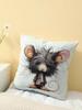 Süßer Cartoon-Maus-Print Kissenbezug, Kissenhülle für Sofa Schlafzimmer Wohnzimmer Couch Bett Bürostuhl Heimdeko