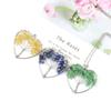 Natural Gravel Crystal Tree Of Life Heart-Shaped Colorful Natural Stone Fortune Tree Love Necklace N38