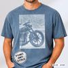 Pixel Art Motorcycle T-Shirt, Dithered Retro Bike Graphic Tee, Comfort Colors 1717 Unisex Streetwear