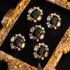 **Bo Xin Yun Luxury Geometric Green Zirconia Brooch - Korean Style Pin Accessory**