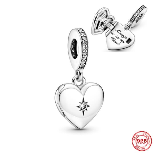 Neastamor Silver 925 Sparkling Blue Star Santa Claus Dangle Charm Bead Fit Original  Bracelet Pendant DIY Jewelry Women
