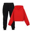 Children's Hooded Top And Trousers Two-piece Sportswear Set Long-sleeved Solid Color Clothing Set