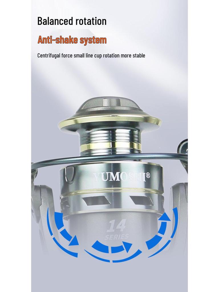 All-Metal Spinning Fishing Reel - Outdoor Lure, Long Cast, Sea Rod Anchor, and Fishing Gear.