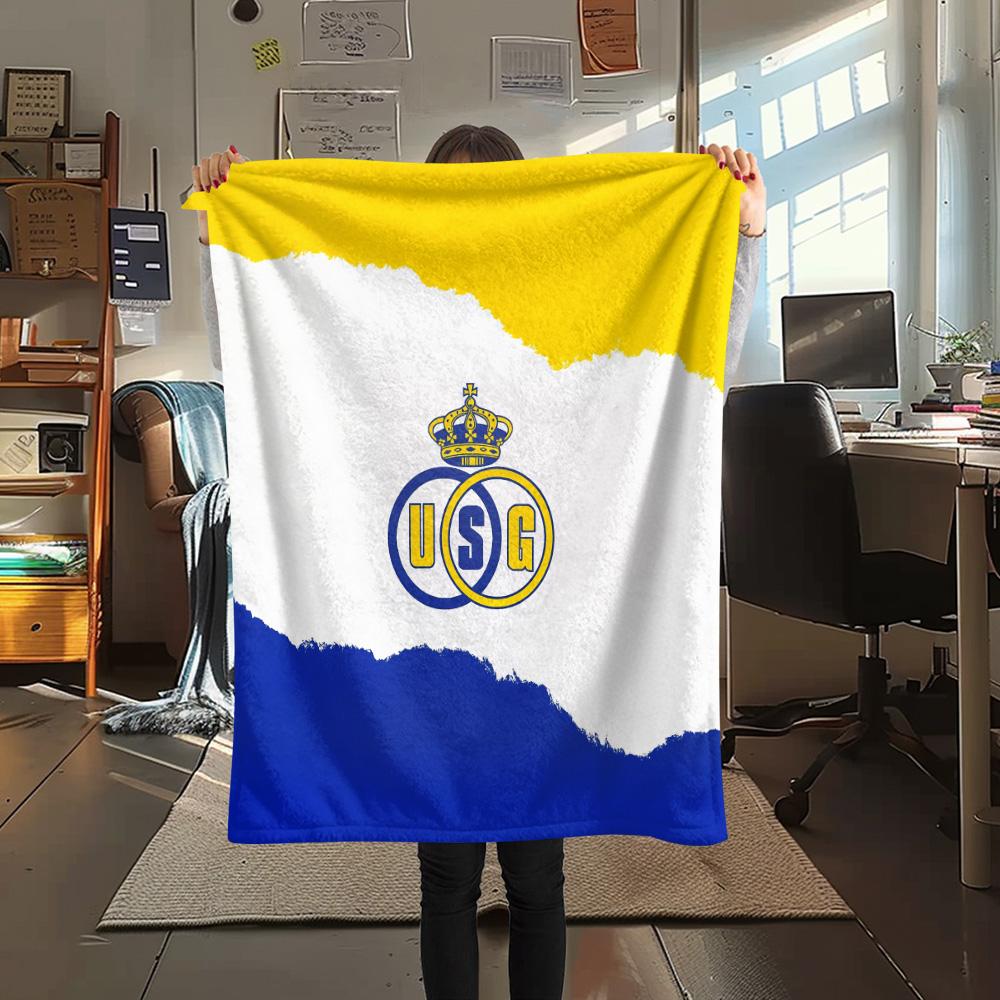 Royal Union Saint-Gilloise Flanelldecke mit Aufdruck, Hohe Qualität, Bequem für alle Jahreszeiten, Heimdekoration, Wärme und Komfort