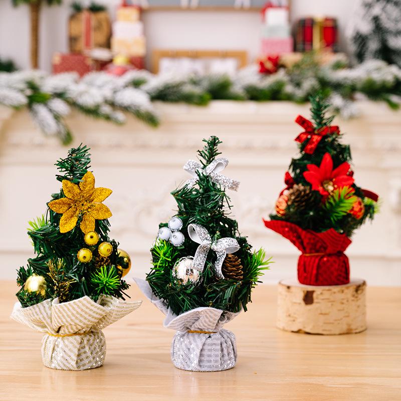 Mini 20cm Cartoon Christmas Tree Ornaments for Tabletop and Mall Decor