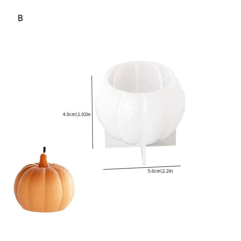 3D silikonová forma na dýni pro vonné svíčky Snadné vyjmutí z formy Halloweenové pryskyřičné formy Díkůvzdání Dárky