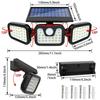 New LED Solar Lights Outdoor Motion Sensor Wall Lamp 3 Modes, 270° Wide Angle Illumination, Adjustable Garden Street Light