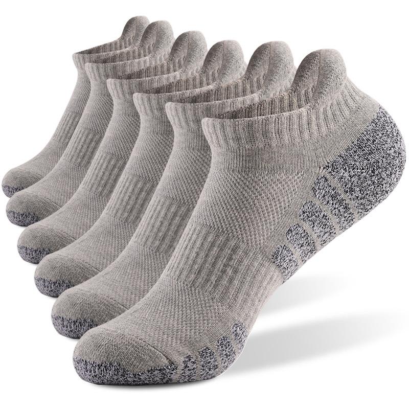 

6 пар спортивных носков до щиколотки, спортивные носки с низкой посадкой, толстые трикотажные носки с мягкой подкладкой, быстросохнущие носки для фитнеса на открытом воздухе, дышащие носки XL US 10-14 EU42-47
