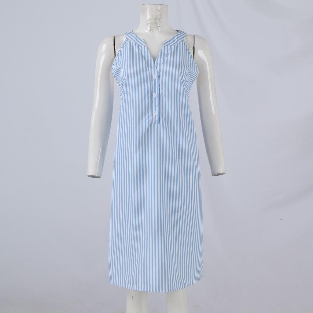 Women's Dresses Casual Sleeveless Striped Dresses