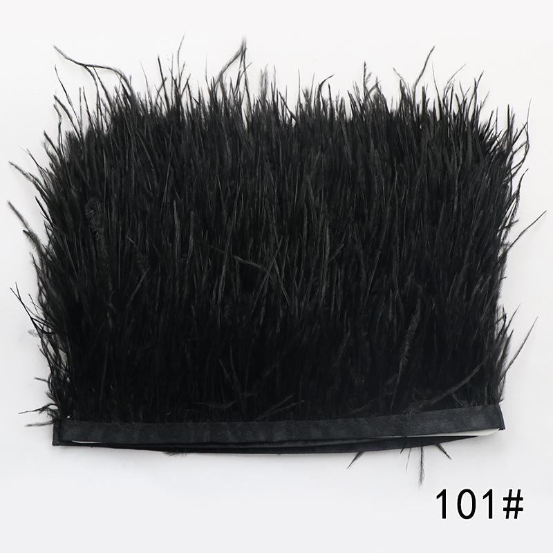 2M Ostrich Feather Cloth Edge 8-10 Cm Cuffs Clothing Skirt Decorative Accessories Color Ostrich Feather Cloth With Feathers