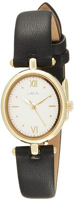 Watch Analog Ellipse Oval Gold Leather Strap Black [Fieldwork] JN003-5 Women's