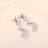 BELLA BOX S925 Sterling Silver Needle Zircon Moon Earrings - A Pair Of High-end Earrings For Women With Two Stud Earrings