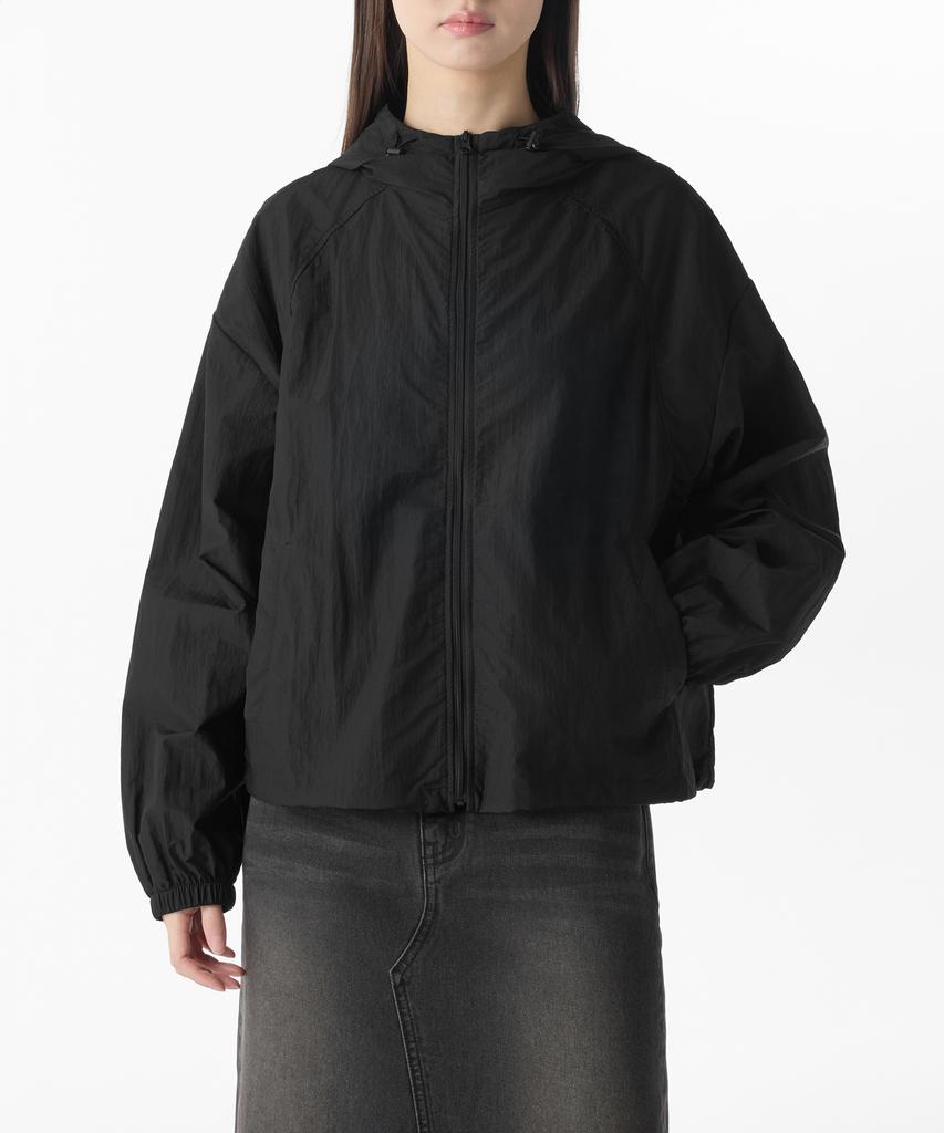 Musinsa Standard Woman Women'S Shirred Windbreaker Jacket [Black]