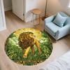 Sun Lion,Round Area Rug,Carpet Rug for Living Room Bedroom Sofa Playroom Decor,Non-slip Floor Mat