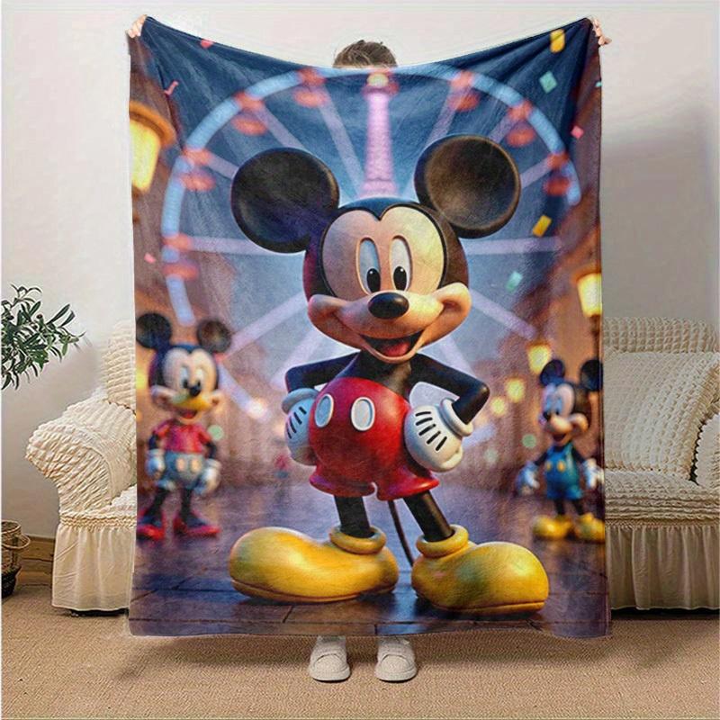 1pc, Mickey Mouse Inspired, Seasonal Universal Blanket, Home Decoration, Soft Flannel Throw Blanket, Living Room, Travel, Camping, Car Blank