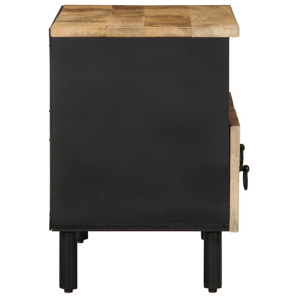 Vidaxl Szafka Pod Tv, Czarne, 70X33,5X46 Cm, Lite Surowe Drewno Mango