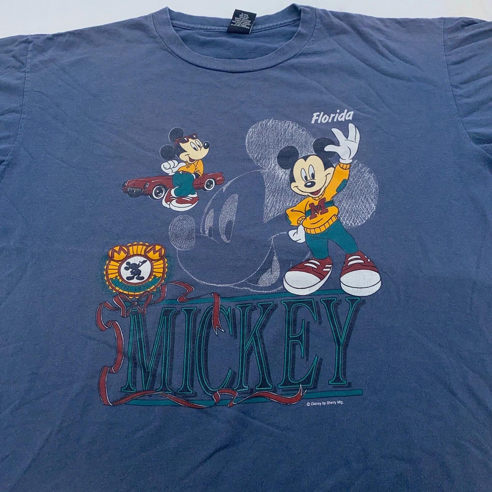 vintage 90s HIP HOP MICKEY MOUSE WALT DISNEY T-Shirt 2XL cartoon soft S