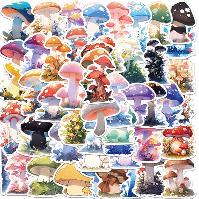 50 pezzi di adesivi graffiti di funghi di cartone animato decorazione personalizzata chitarra notebook bagaglio decalcomania impermeabile fai da te