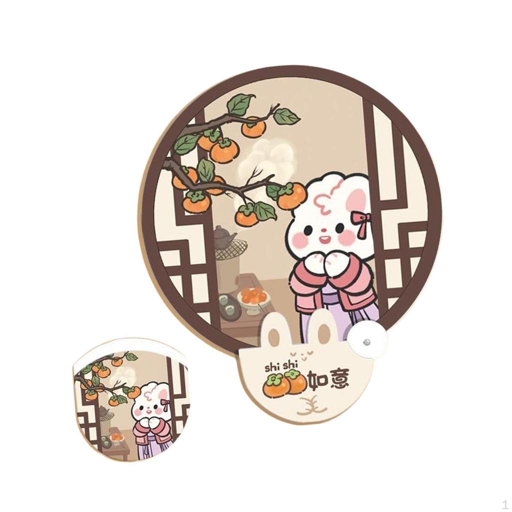 Flying Disc Fan Cute Waterproof Round Folding for Wedding Outdoor Activity