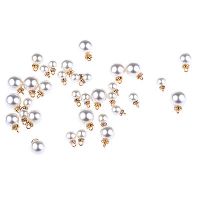 10 Piece Crystal Pearl Pendants Charms for Bracelet Jewelry Making 8mm