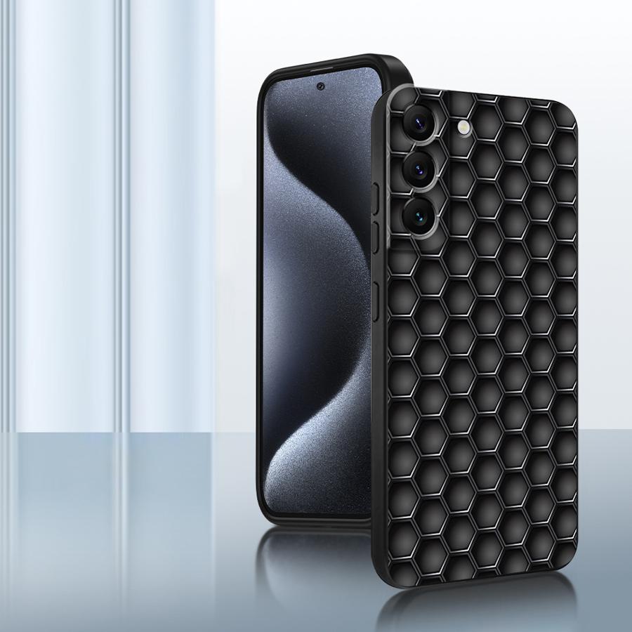 Geometrische Kohlefaserhülle für Samsung Galaxy A57 A23 A25 A37 A22 A55 A53 A35 A26 A52 A36 A32 A24 A73 A51 Handyhülle A72 A71