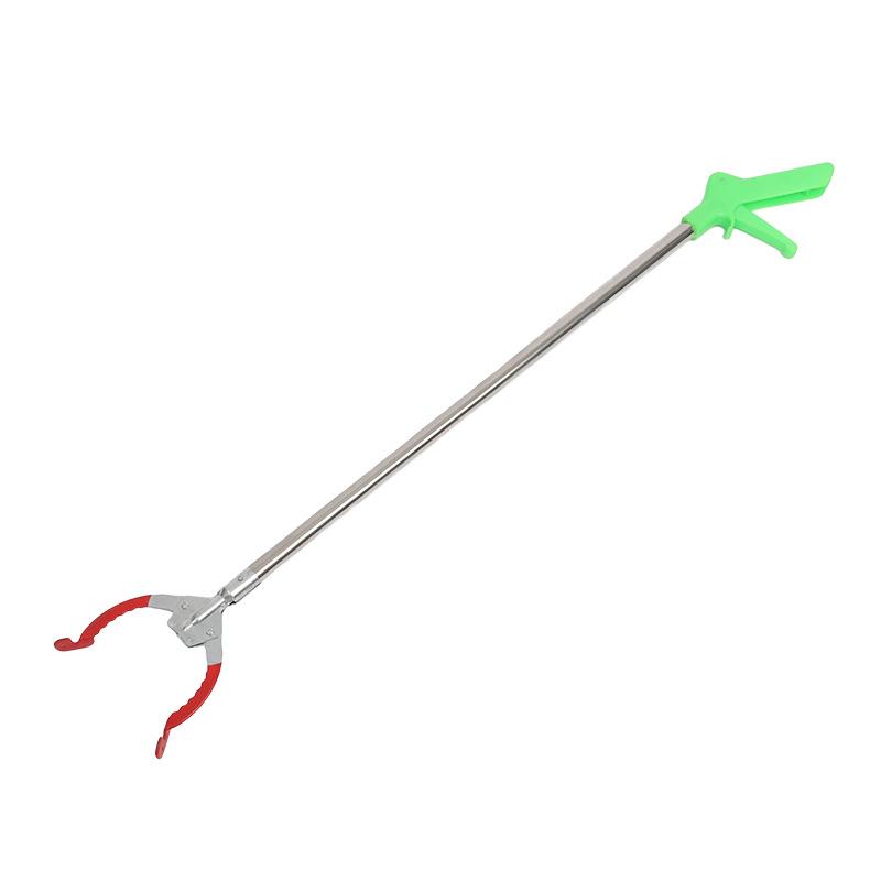 Stainless Steel Long-Handled Trash Grabber Tongs for Sanitation and Retrieval