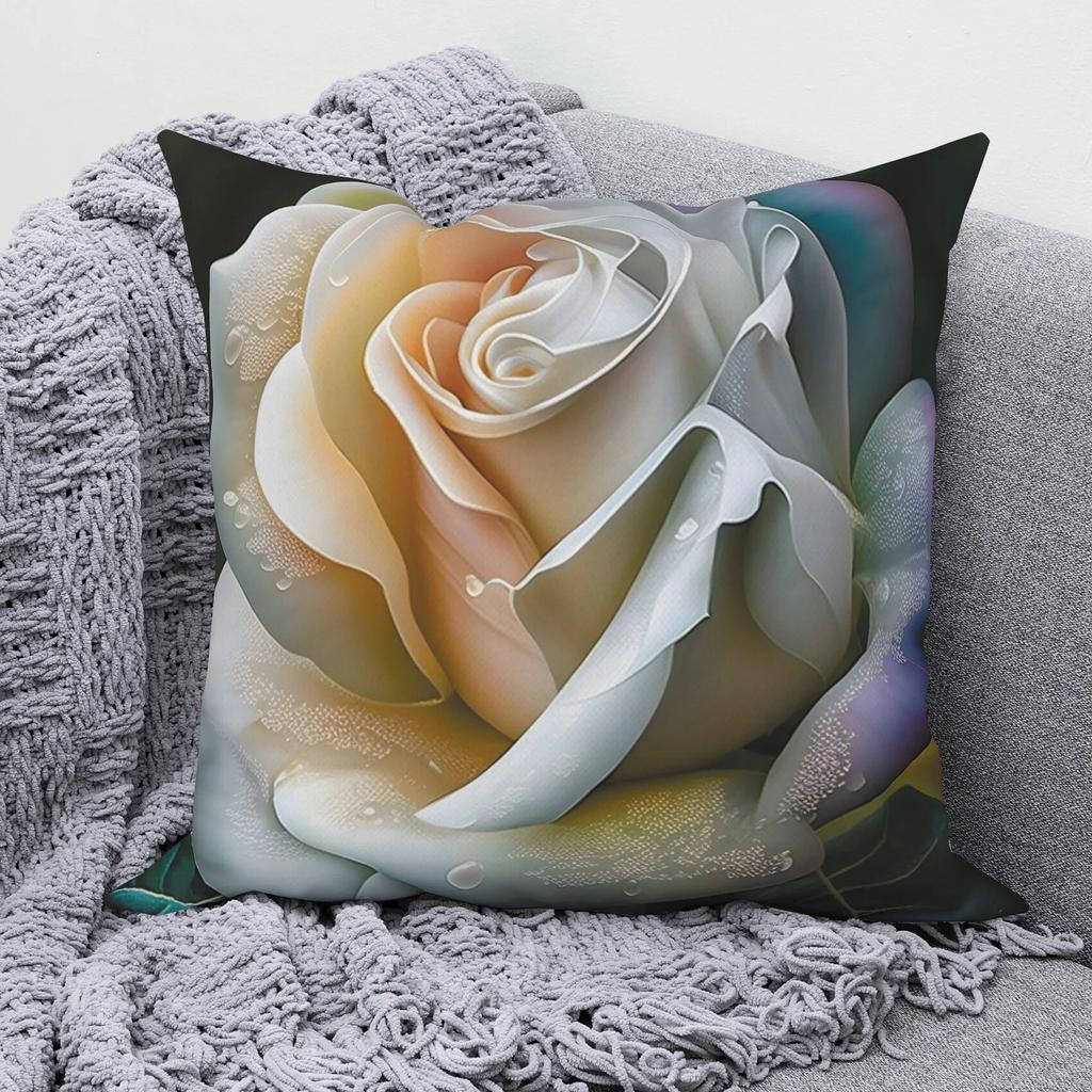 Cushion Cover Modern Sofa Square Pillowcase Home Decor Rose Flower Throw  Pattern
